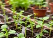 mudas recém-plantadas