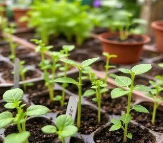 mudas recém-plantadas