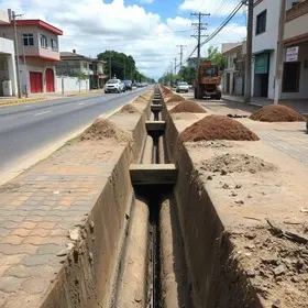 recomposição de rede de drenagem