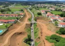 implantação da rede de drenagem
